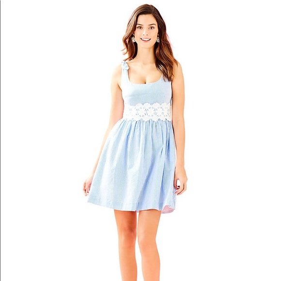 Lilly Pulitzer Dresses & Skirts - NWT Lilly Pulitzer Tessa Dress Seersucker Blue 10